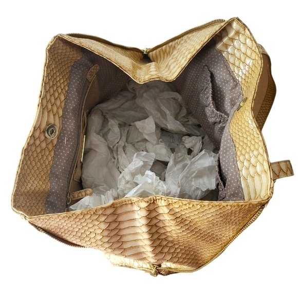 Steven by Steve Madden Snakeskin Zip Front Buckle Large Tote - Picture 6 of 12